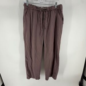 GAP Easy Pant Women's M Brown Lightweight Casual Drawstring Waist Ankle